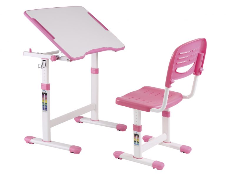 Bureau met bureaustoel meisje - tekentafel - ergonomisch in hoogte verstelbaar - alternatieve afbeelding
