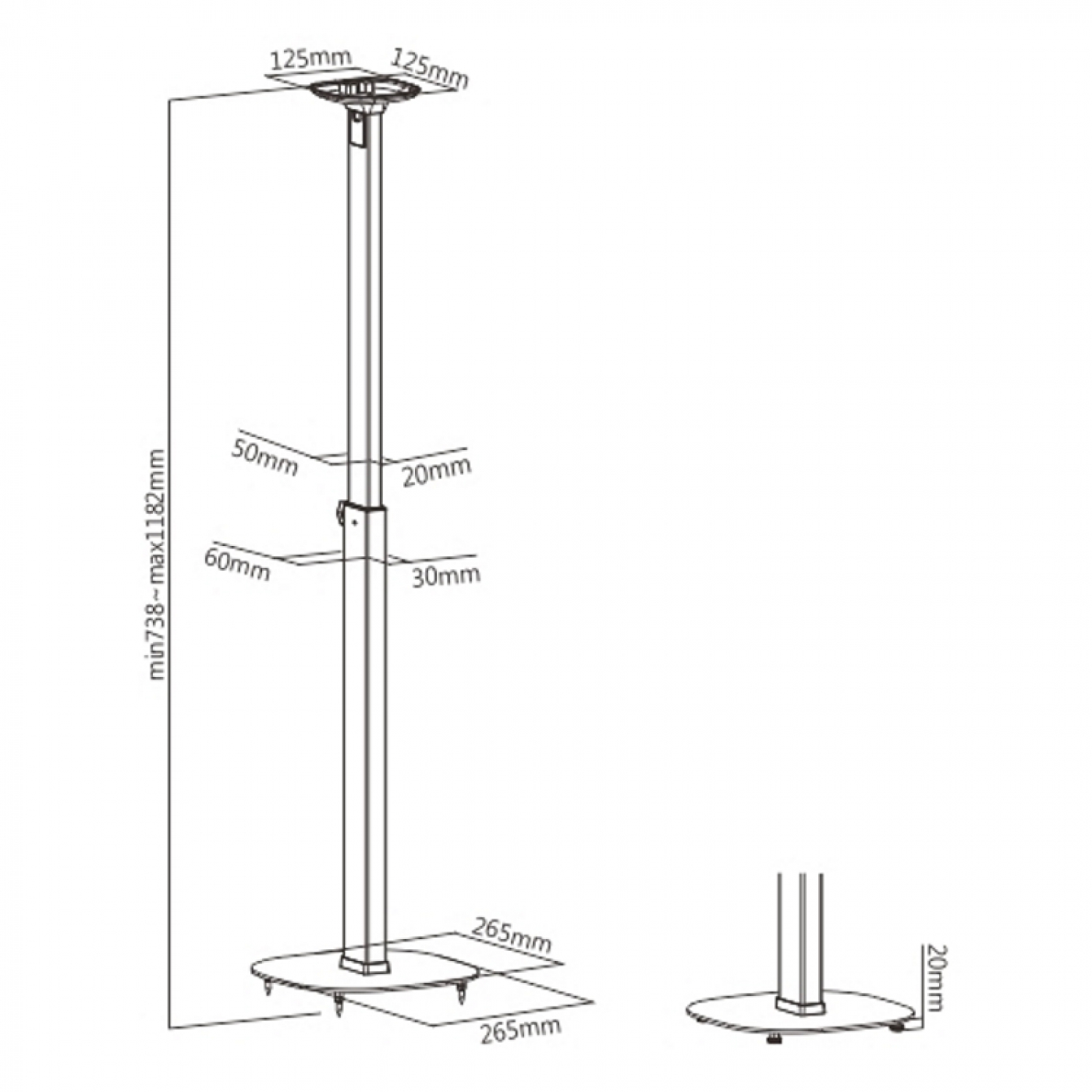 Speakerstandaard Sonos® One en Sonos® One SL - hoogte verstelbaar - Meubel-Plein Speakerstandaard Sonos® One en Sonos® One SL - hoogte verstelbaar - Meubel-Plein