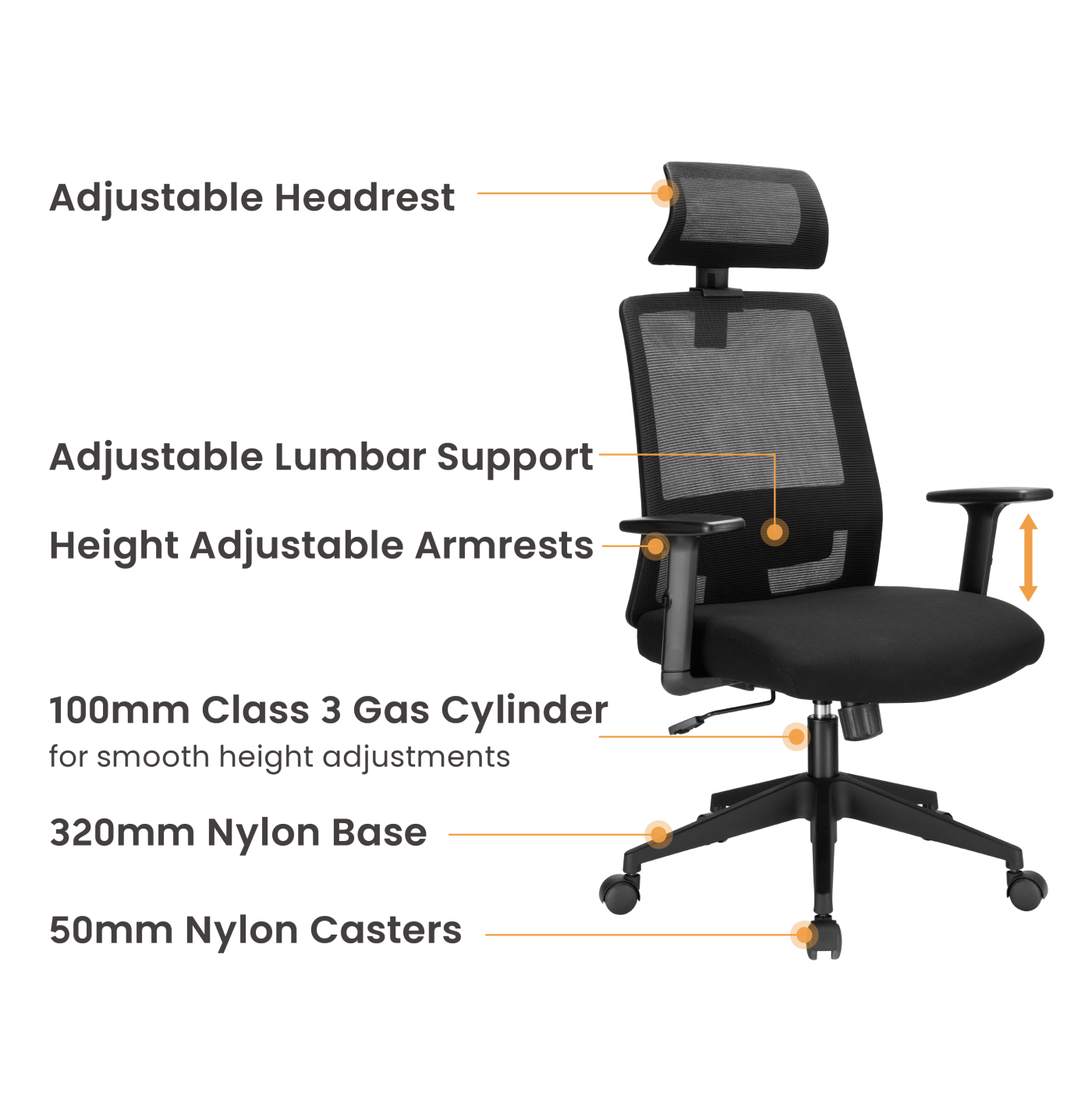 VDD - bureaustoel - ergonomisch - kantelbaar - zwart - alternatieve afbeelding