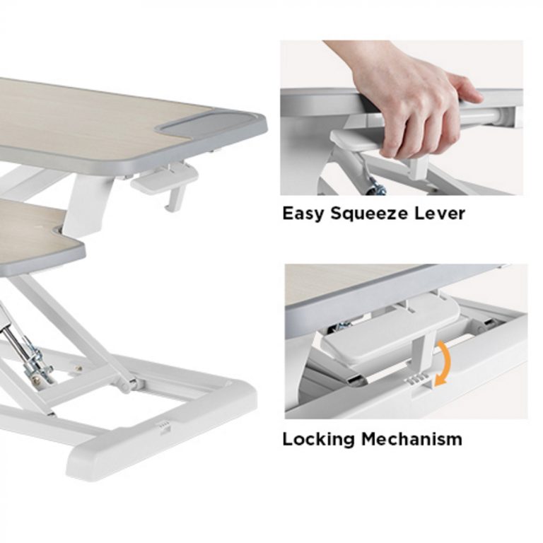 Bureau verhoger zit sta werkplek - ergonomisch verstelbaar bureau - 80 cm breed - alternatieve afbeelding