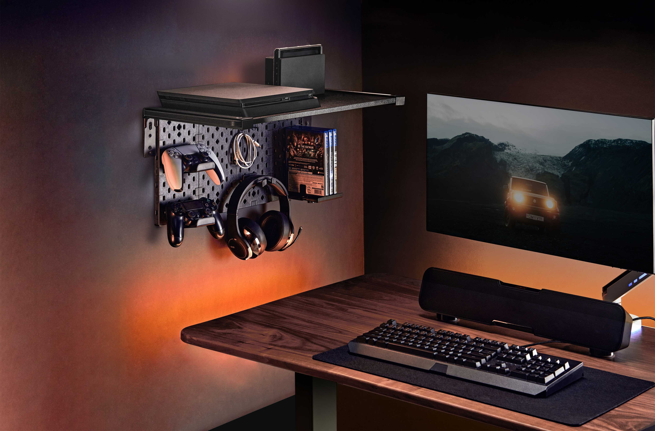 VDD - Mediaplank - opslag voor media - pegboard - zwart - alternatieve afbeelding