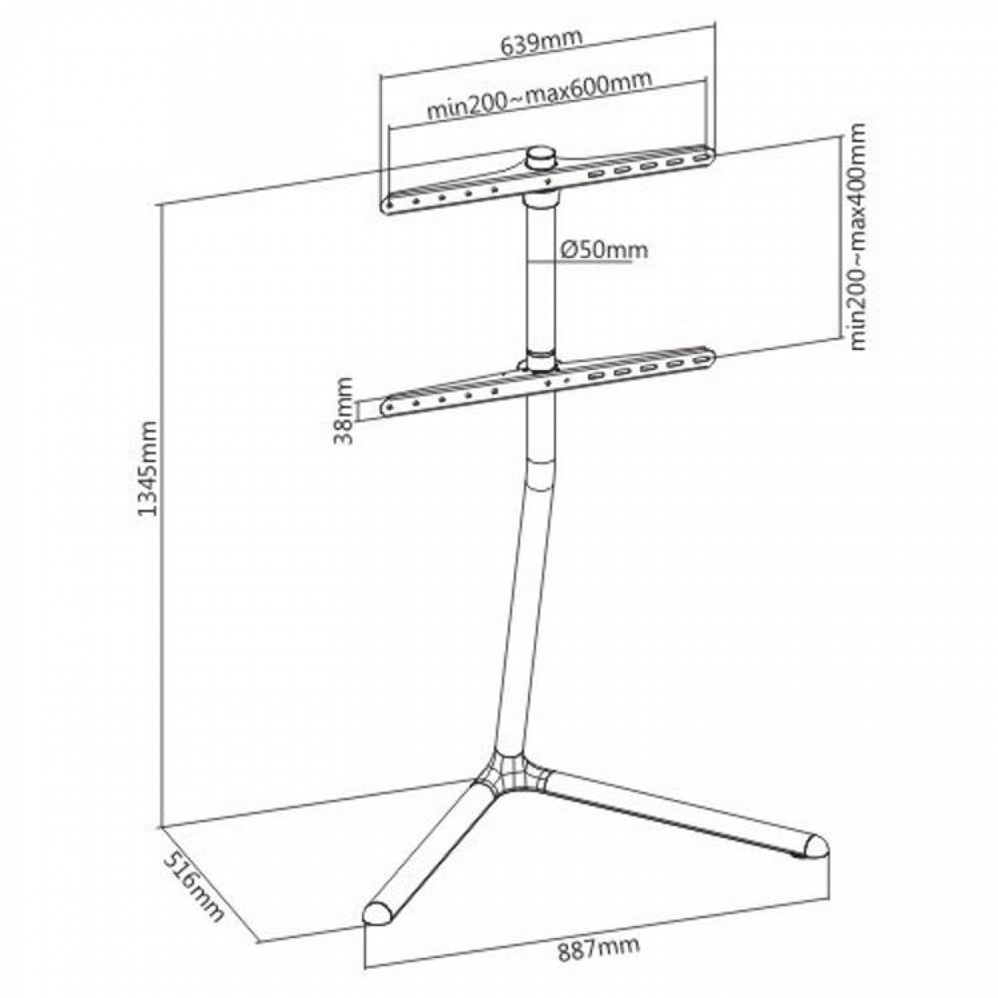 Tv standaard modern studio design - tv statief - tot 70 inch beeldscherm - Meubel-Plein Tv standaard modern studio design - tv statief - tot 70 inch beeldscherm - Meubel-Plein