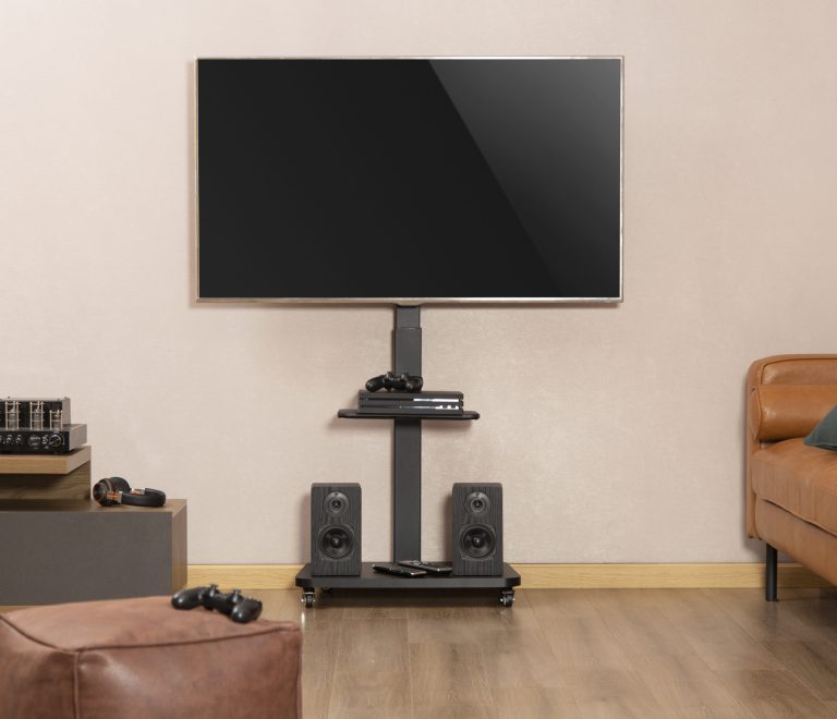 VDD TV Standaard - Vloerstandaard - Studio Statief - Schildersezel Design - Tot 65 inch - Zwart - Meubel-Plein