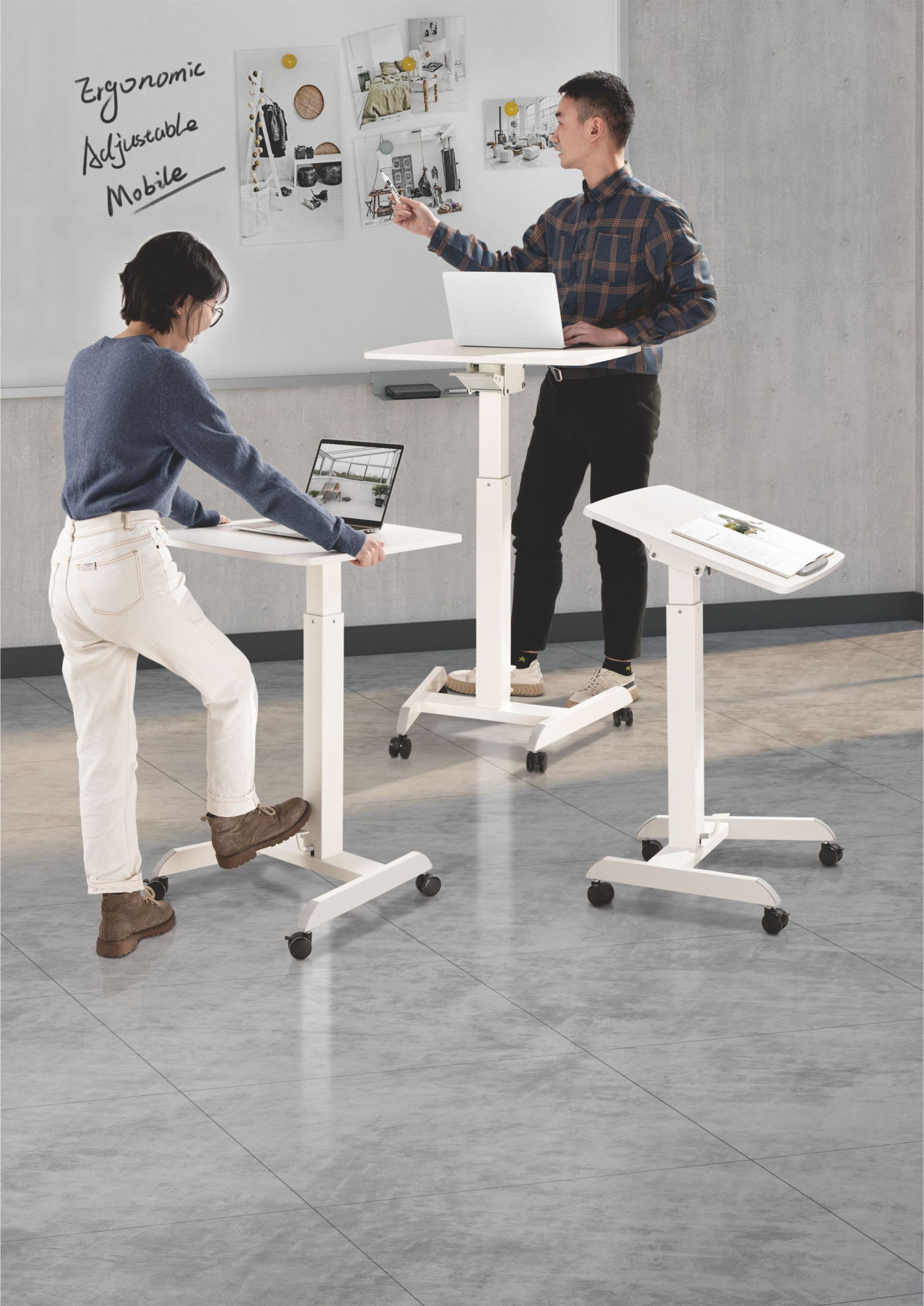 Bureau zit sta laptoptafel - presentatie lessenaar - verrijdbaar - hoogte verstelbaar - Meubel-Plein Bureau zit sta laptoptafel - presentatie lessenaar - verrijdbaar - hoogte verstelbaar - Meubel-Plein