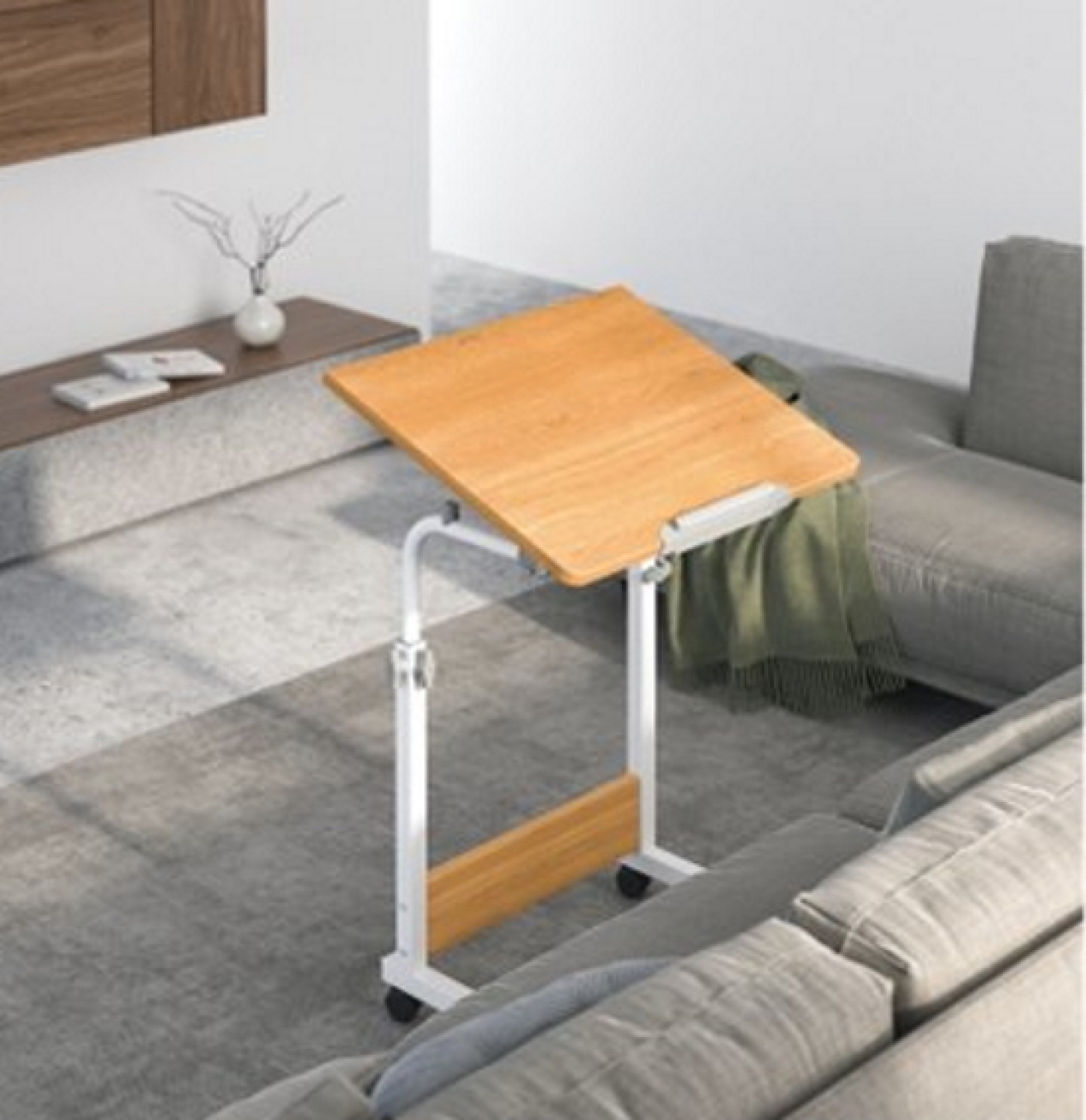 Laptoptafel verrijdbaar bureau - lessenaar -  hoogte verstelbaar 68 - 96 cm - alternatieve afbeelding