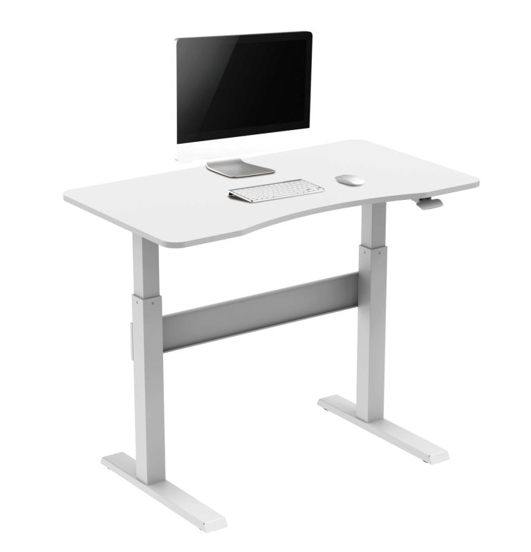 Bureau laptop computer tafel Stoer - industrieel vintage - zwart metaal bruin hout - Meubel-Plein
