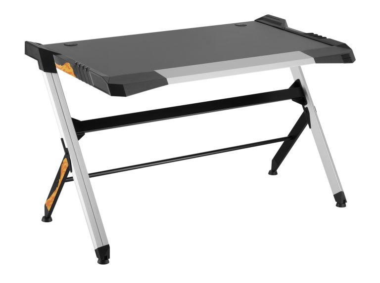 VDD Gaming Gamebureau Thomas - Met RGB LED Verlichting - Zwart/Zilver