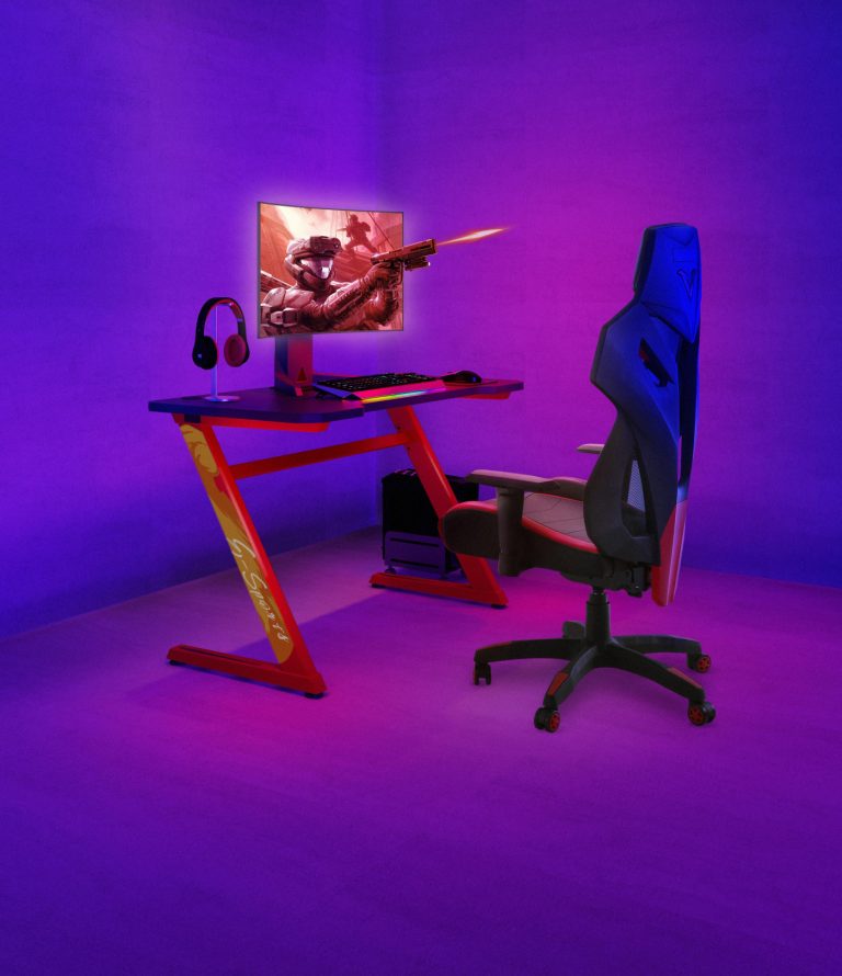 VDD Gaming Gamebureau E-Sports - Ergonomisch Gaming Bureau - Rood - alternatieve afbeelding