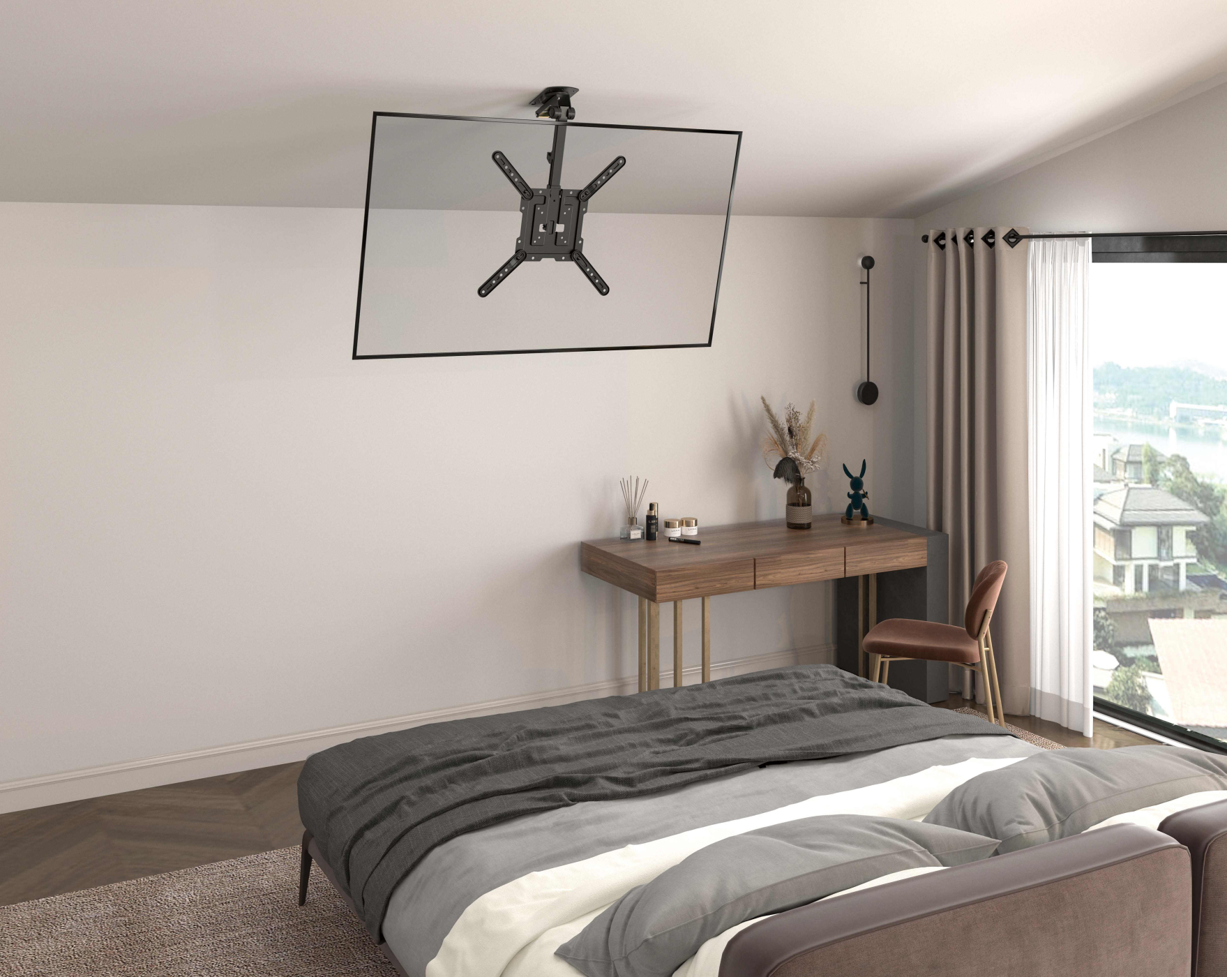 Plafondbeugel tv beeldscherm - inklapbaar draaibaar kantelbaar - 23 tot 43 inch - Meubel-Plein Plafondbeugel tv beeldscherm - inklapbaar draaibaar kantelbaar - 23 tot 43 inch - Meubel-Plein