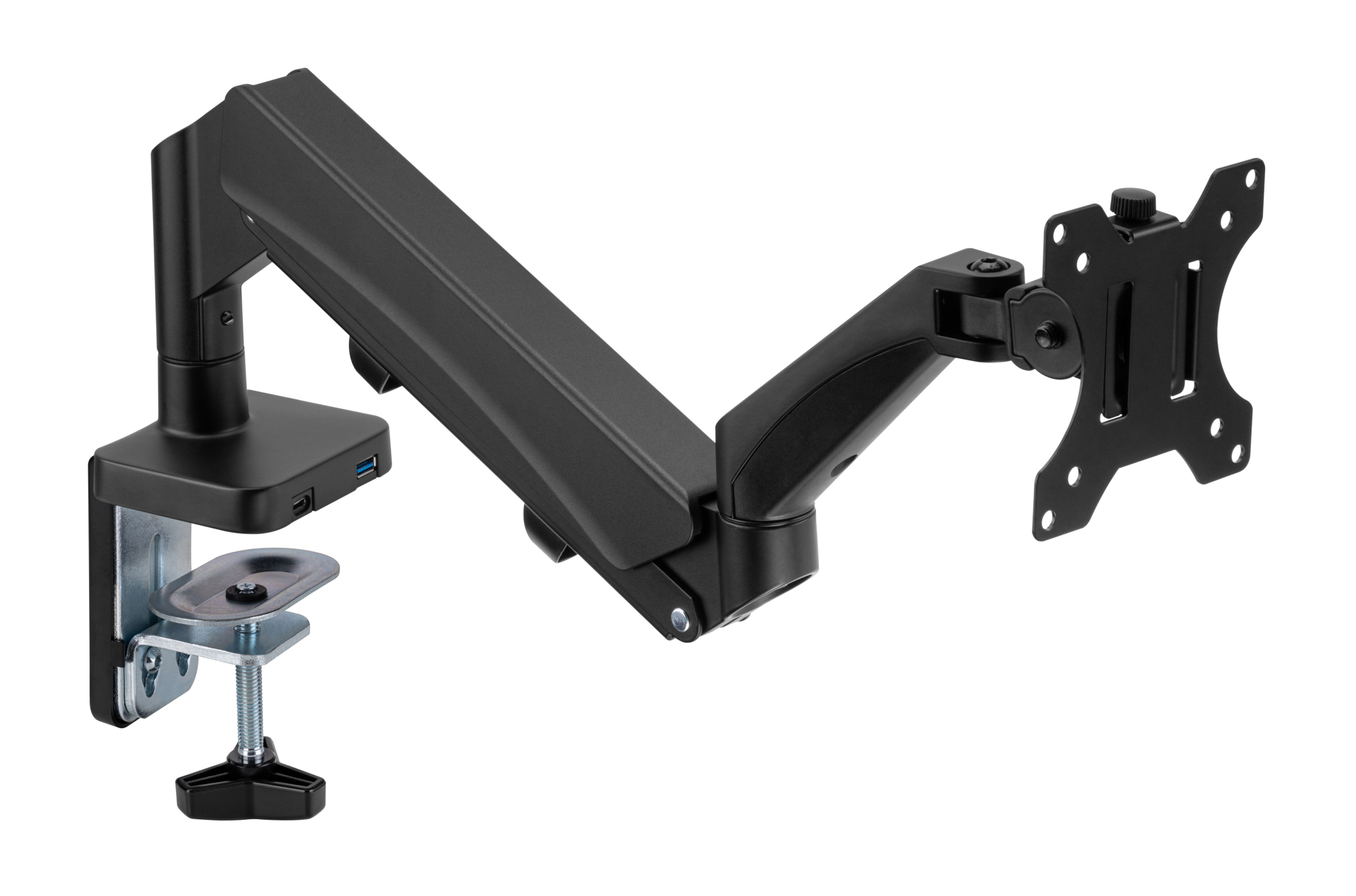 Monitorbeugel gasveer - monitorarm - usb 3.0 en type c - draaibaar kantelbaar roteerbaar - alternatieve afbeelding