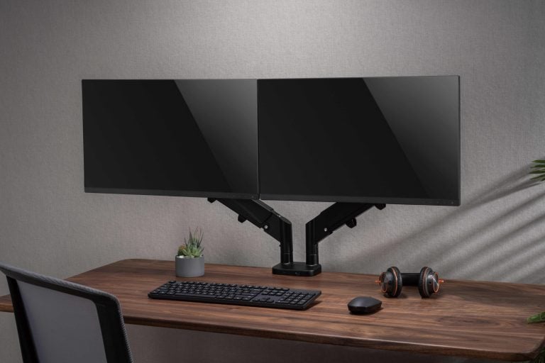 Monitorbeugel gasveer - monitorarm - usb 3.0 en type c - draaibaar kantelbaar roteerbaar - Meubel-Plein
