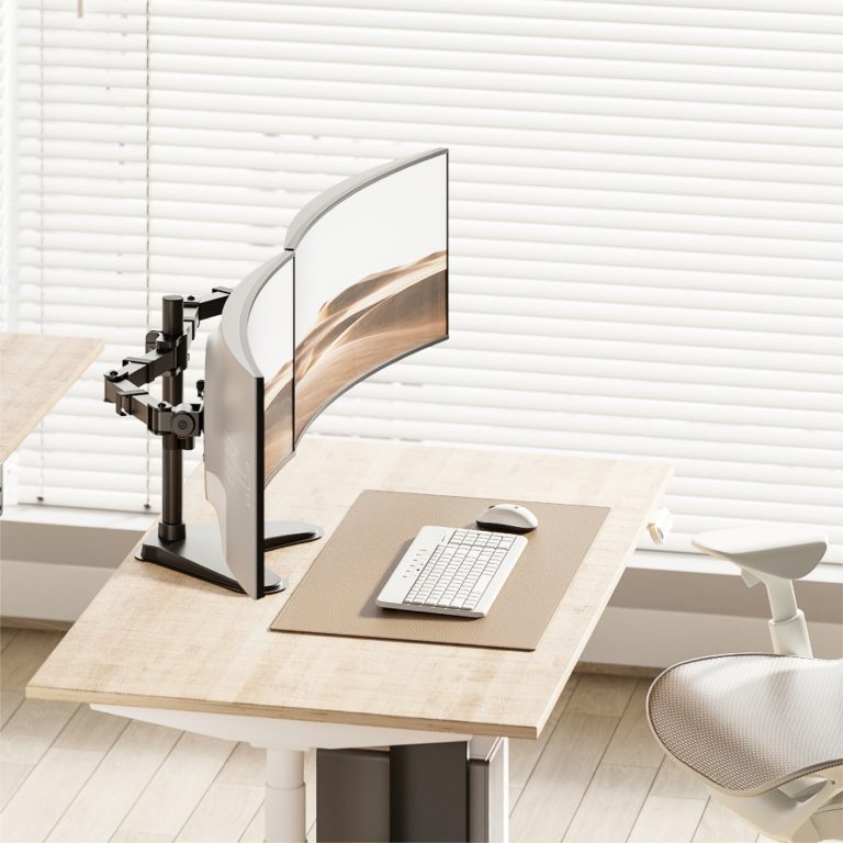 VDD - monitorarm - 2 schermen - heavy duty - met voet - alternatieve afbeelding