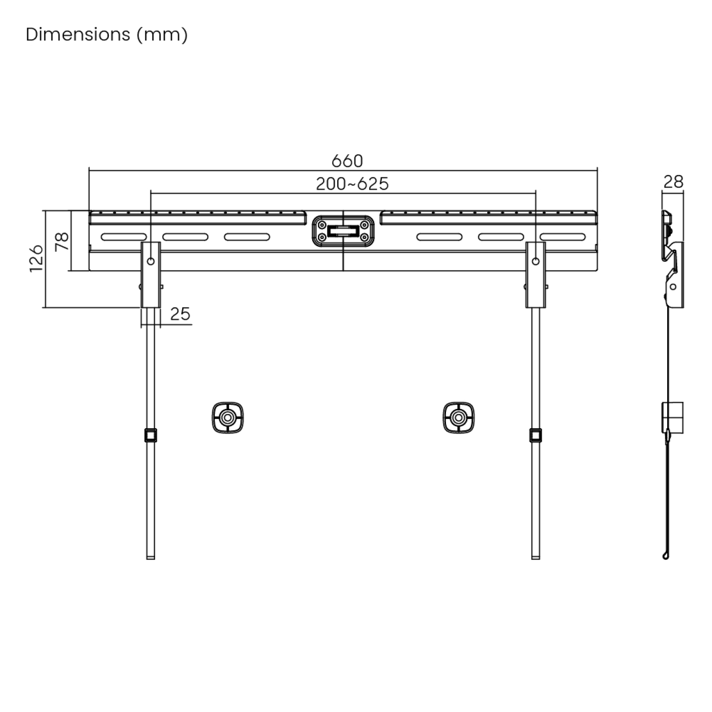VDD - tv steun - geschikt voor gipswanden - 37 t/m 86 inch - alternatieve afbeelding