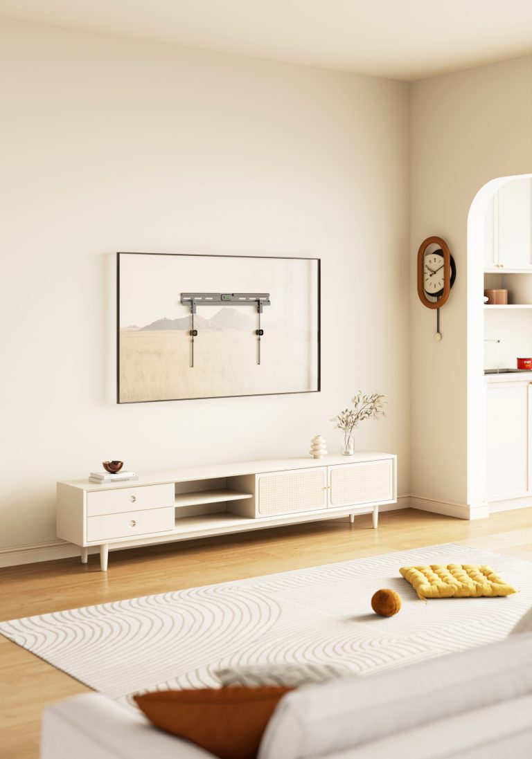TV standaard - tv statief - tv voet - tafelmodel - draaibaar - hoogte verstelbaar 67 cm tot 79 cm - Meubel-Plein