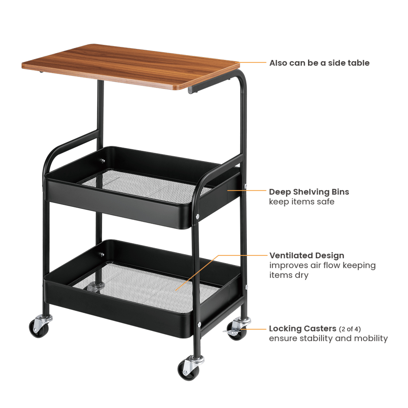 VDD - industriele trolley - op wielen - opslag trolley - zwart - alternatieve afbeelding