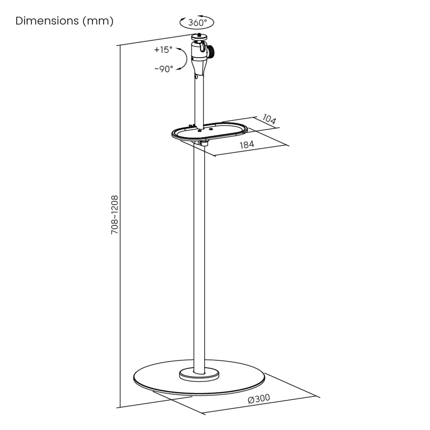 VDD - beamerstatief - projectorstatief - mediaplank - verstelbaar - Meubel-Plein VDD - beamerstatief - projectorstatief - mediaplank - verstelbaar - Meubel-Plein