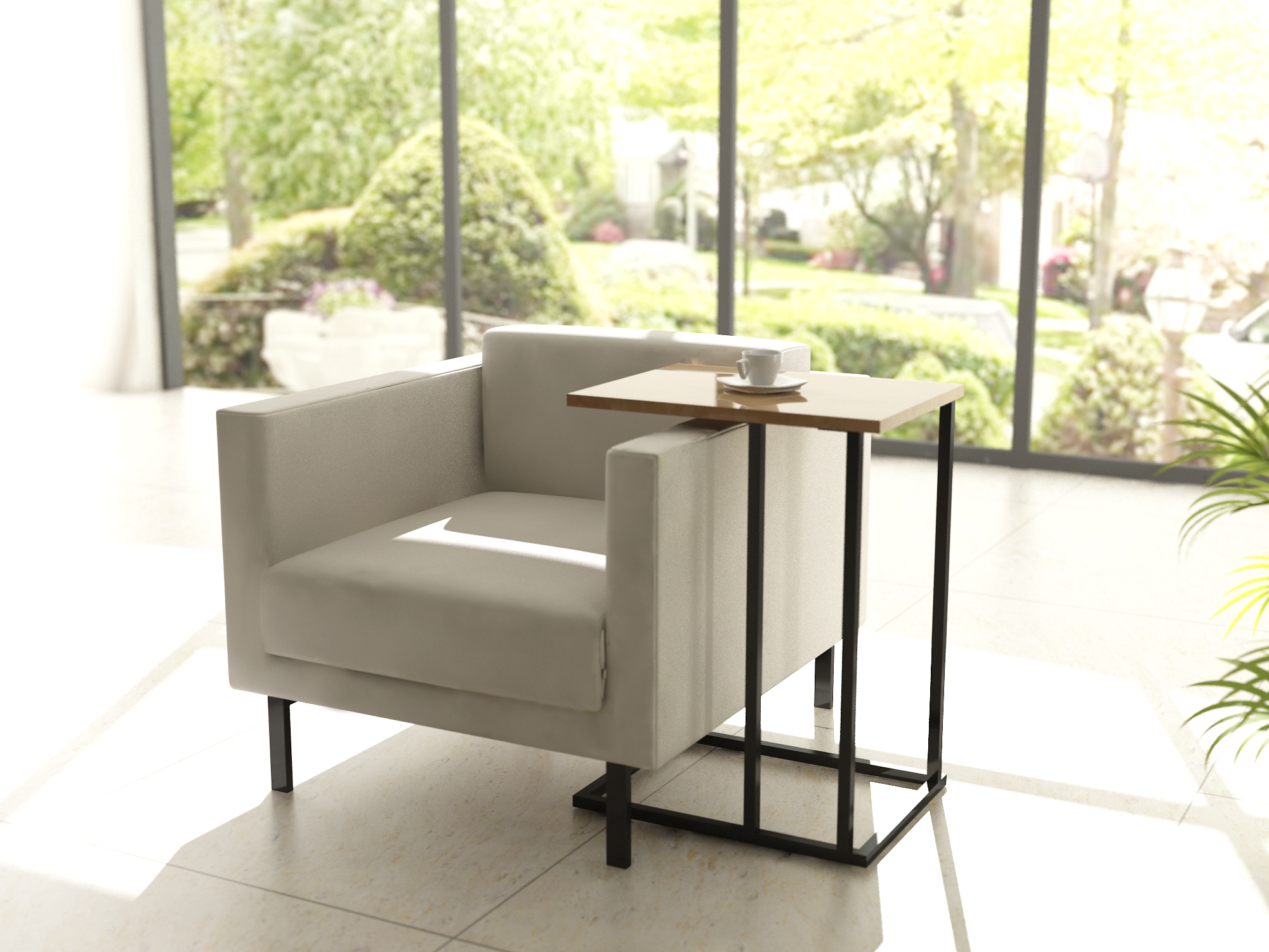 Bijzettafel Stoer - koffietafel - laptoptafel - industrieel vintage - alternatieve afbeelding