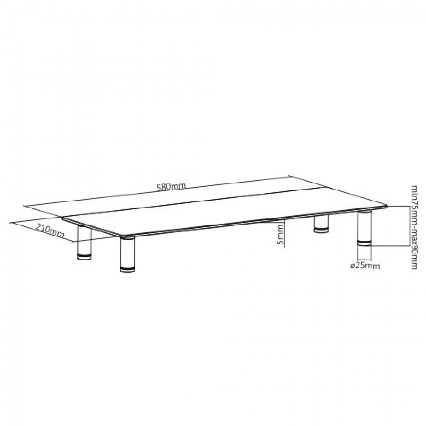 Monitor beeldscherm verhoger hoogte verstelbaar aluminium glas - Meubel-Plein Monitor beeldscherm verhoger hoogte verstelbaar aluminium glas - Meubel-Plein