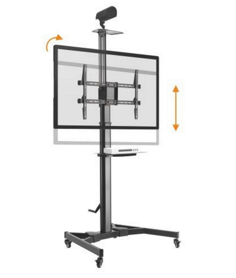 TV standaard statief premium - verrijdbaar - hoogte verstelbaar - scherm draaibaar kantelbaar - alternatieve afbeelding
