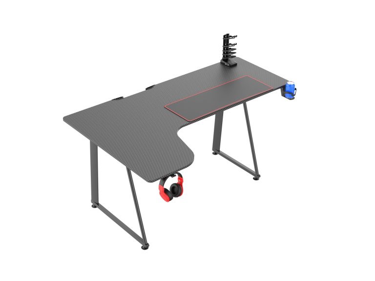 VDD Gaming Gamebureau Hugo - Hoekbureau met Carbon Fiber - Links - alternatieve afbeelding