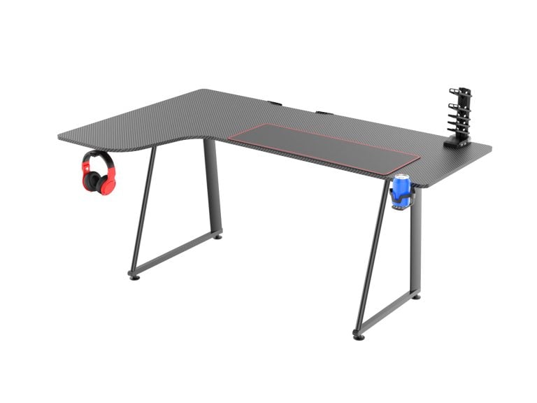 VDD Gaming Gamebureau Hugo - Hoekbureau met Carbon Fiber - Links - alternatieve afbeelding