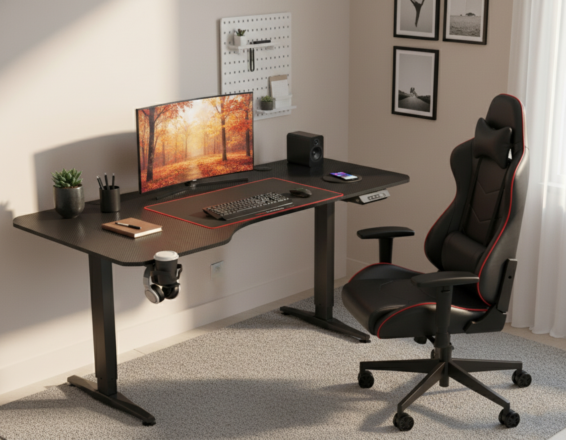 VDD Gaming - Bureau zit sta elektrisch in hoogte verstelbaar - game bureau - 160 x 75 cm - Meubel-Plein VDD Gaming - Bureau zit sta elektrisch in hoogte verstelbaar - game bureau - 160 x 75 cm - Meubel-Plein