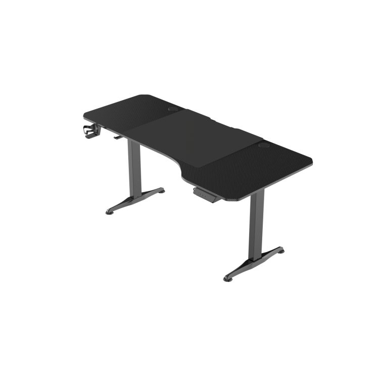 VDD Bureau met Opbergplanken - Zwart Blad met Zwart Frame
