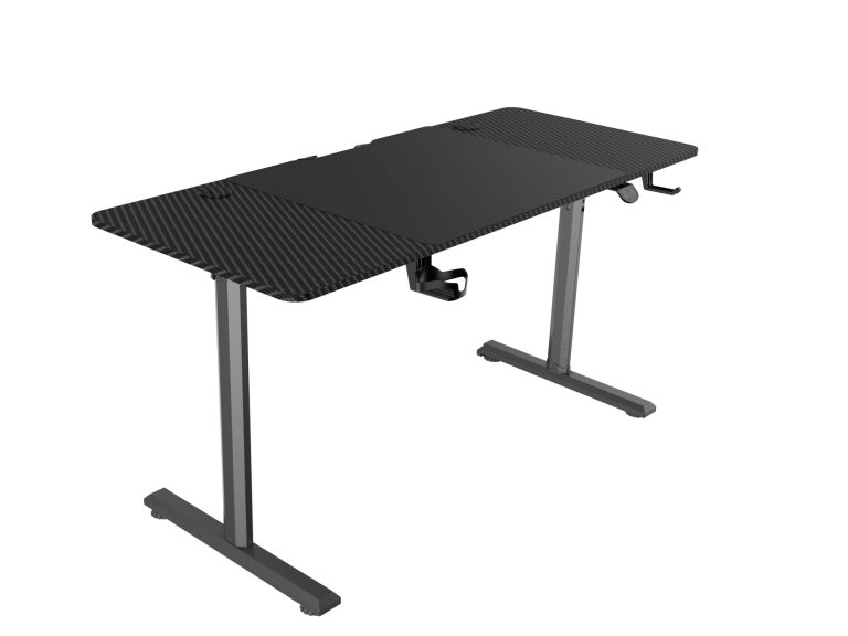 Bureau computer tafel Stoer - sidetable - industrieel vintage - zwart metaal bruin hout - Meubel-Plein