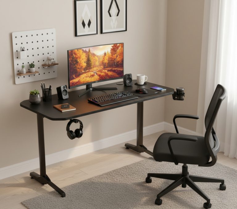 VDD Gaming Gamebureau met Volledige Muismat - 140 cm x 60 cm - Zwart - alternatieve afbeelding