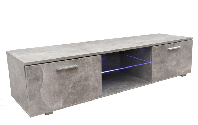 VDD TV Meubel met LED Verlichting - TV Dressoir - 140 cm breed - Grijs Beton