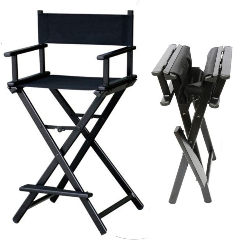 VDD – Stoel - Kruk – Klap Stoel - Make up Stoel – Visagie Stoel – Regisseursstoel – Kaptafel Stoel – Make up Kruk – Kaptafel Kruk - Makeup Stoel - Zwart