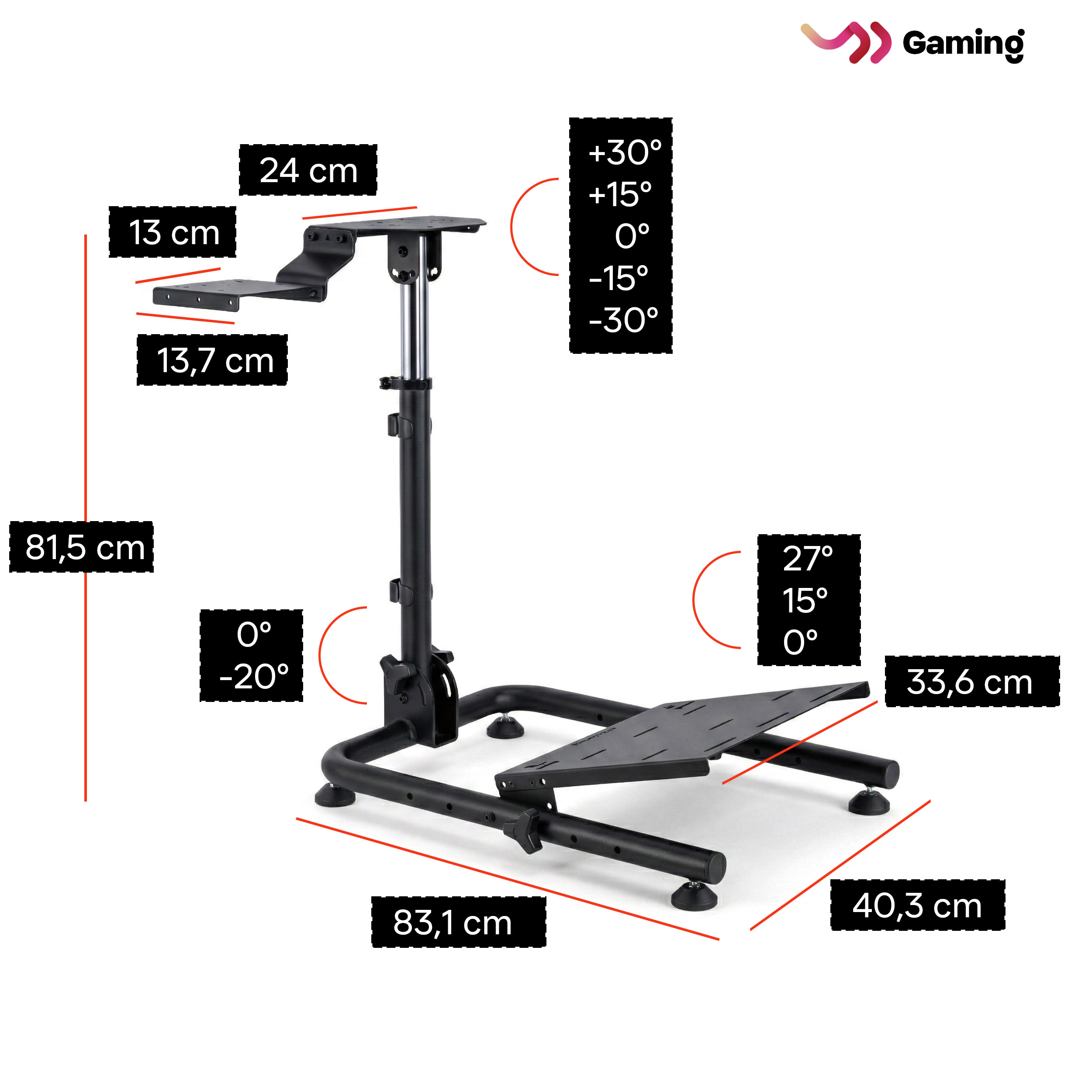 VDD Zwarte Wheel Stand met Versnellingspookhouder - Inklapbaar VDD Zwarte Wheel Stand met Versnellingspookhouder - Inklapbaar