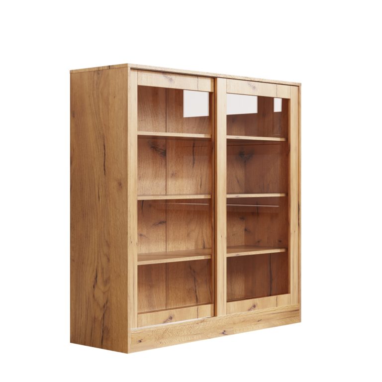 VDD Vitrinekast - Glazen Schuifdeuren - 120 x 120 x 37 cm - Hout