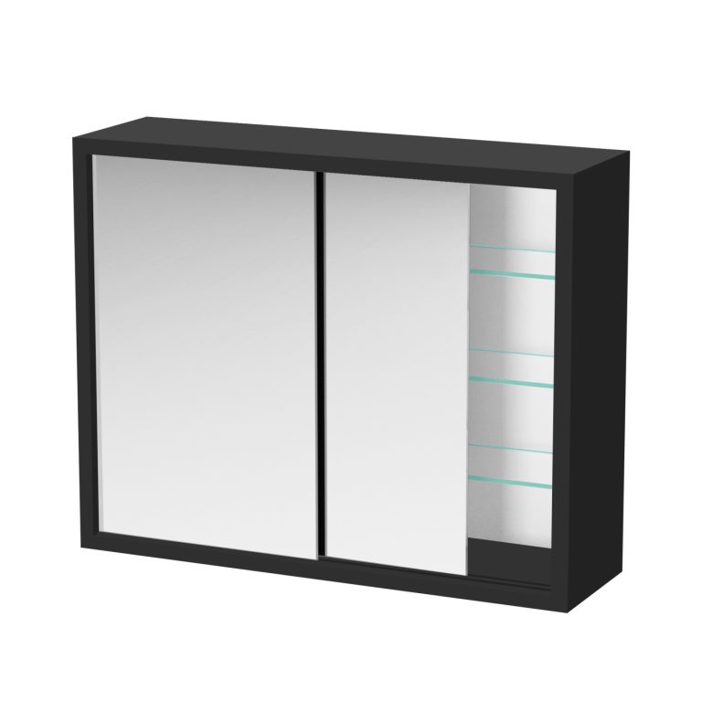 Medicijnkastje - spiegelkast boven wastafel badkamer toilet - schuifdeuren - 50 x 40 x 14 cm - alternatieve afbeelding