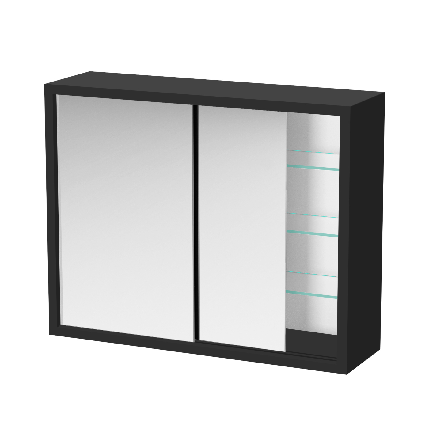 Medicijnkastje - spiegelkast boven wastafel badkamer toilet - schuifdeuren - 50 x 40 x 14 cm - alternatieve afbeelding