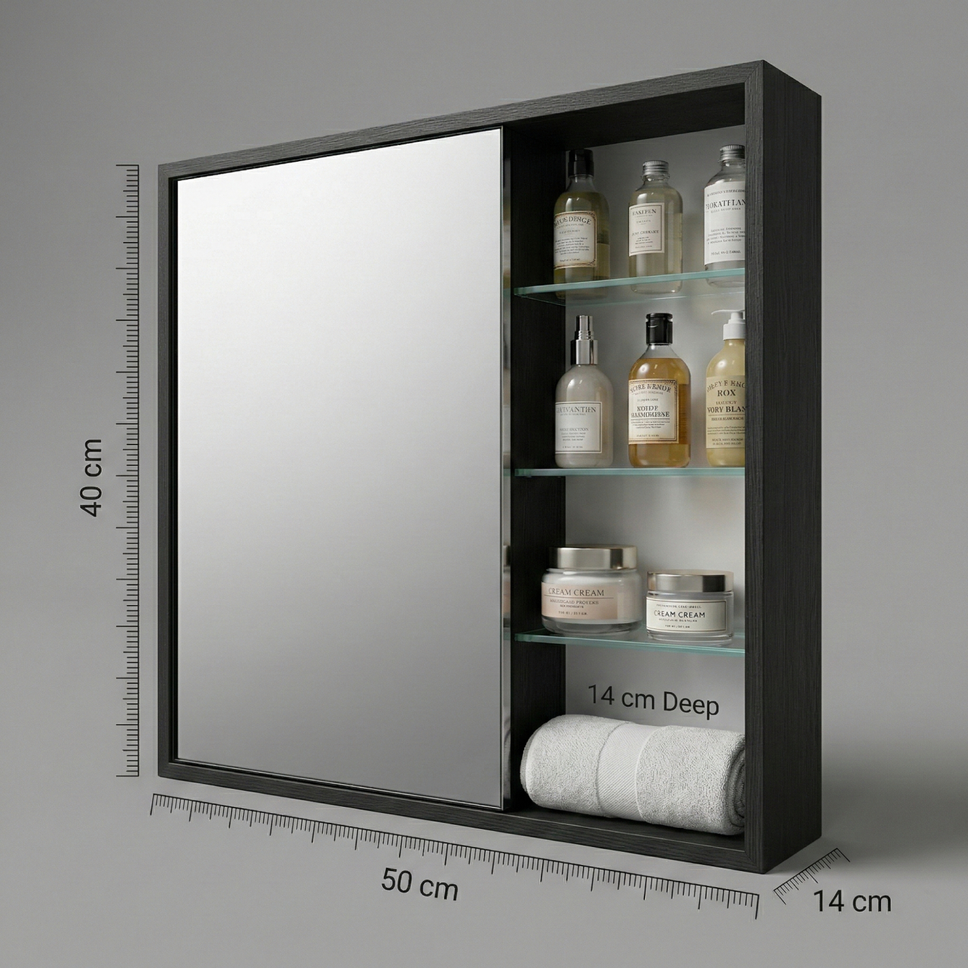 Medicijnkastje - spiegelkast boven wastafel badkamer toilet - schuifdeuren - 50 x 40 x 14 cm - Meubel-Plein Medicijnkastje - spiegelkast boven wastafel badkamer toilet - schuifdeuren - 50 x 40 x 14 cm - Meubel-Plein