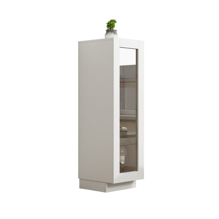 VDD Vitrinekast - Met Glazen Deur - 120,5 x 37 x 39,5 cm - Wit