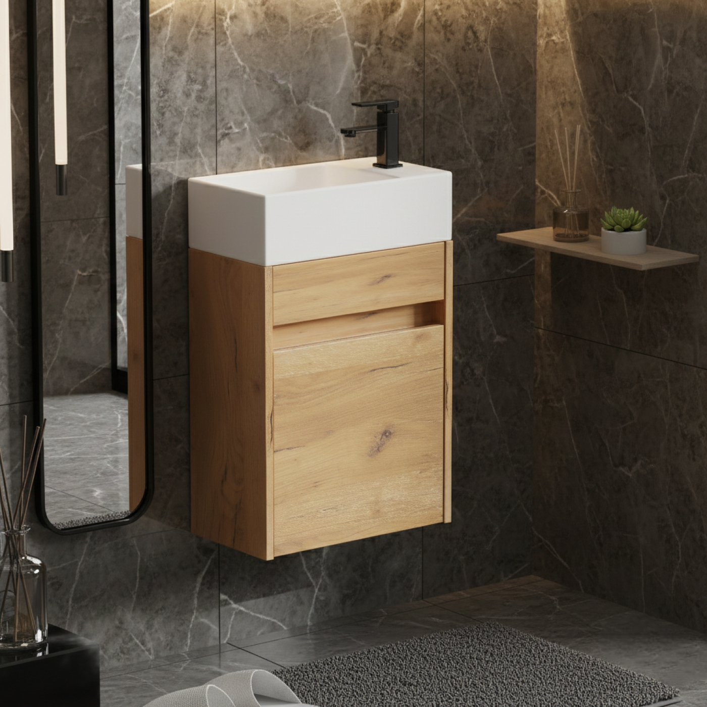 VDD – Toiletmeubel – Toiletmeubel zonder wasbak – Toiletmeubel oak – Fonteinmeubel – Fontein meubel - alternatieve afbeelding