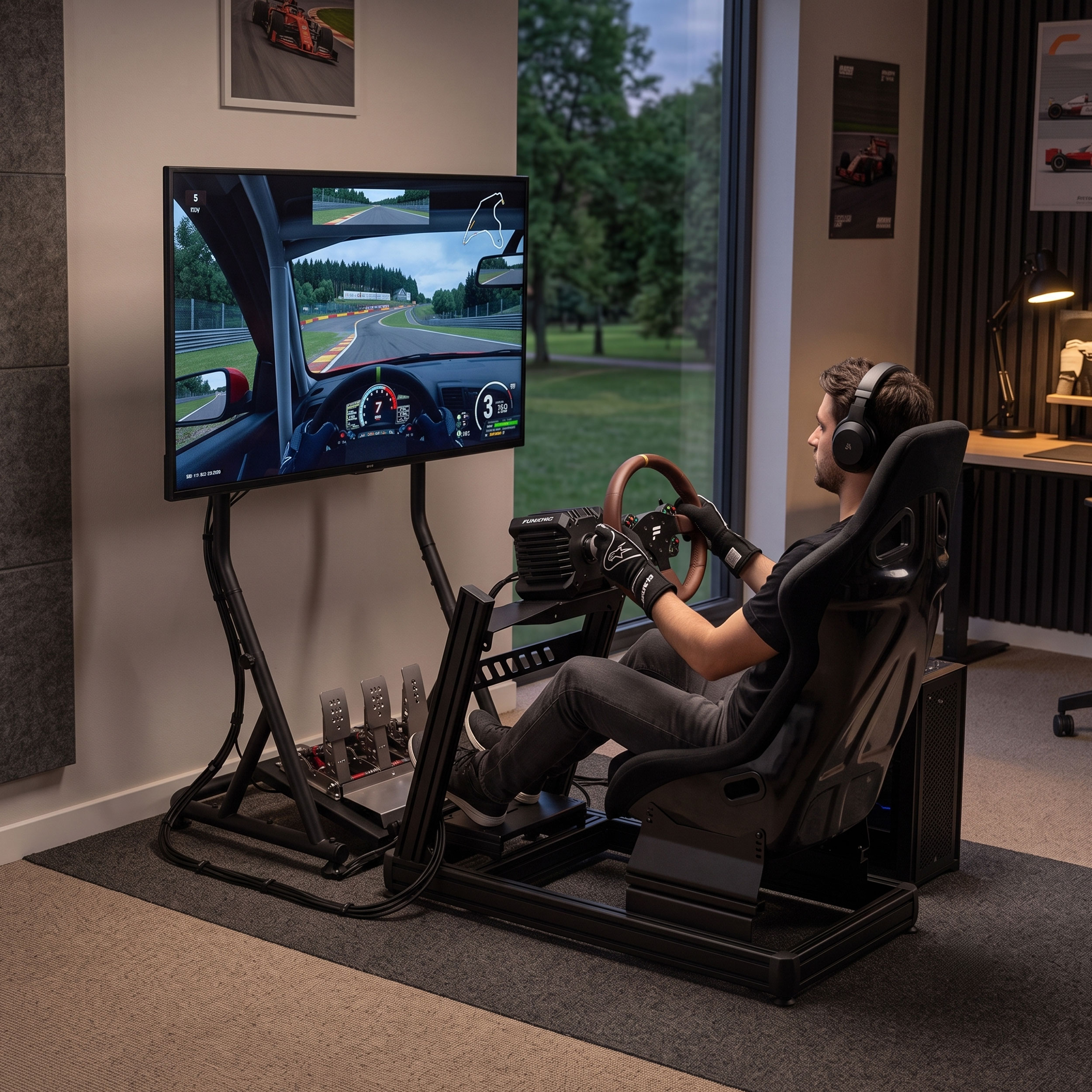 VDD Gaming Single Monitor Standaard voor Racing Simulator - Zwart - Meubel-Plein VDD Gaming Single Monitor Standaard voor Racing Simulator - Zwart - Meubel-Plein