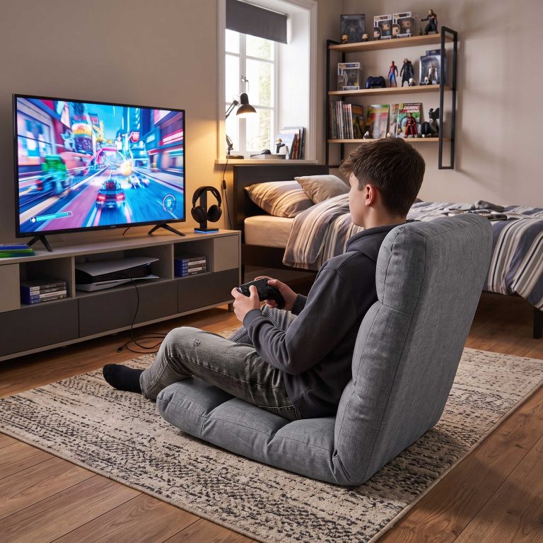 VDD Gaming Gamestoel - Vloerstoel met Verstelbare Rugleuning - Grijs - alternatieve afbeelding