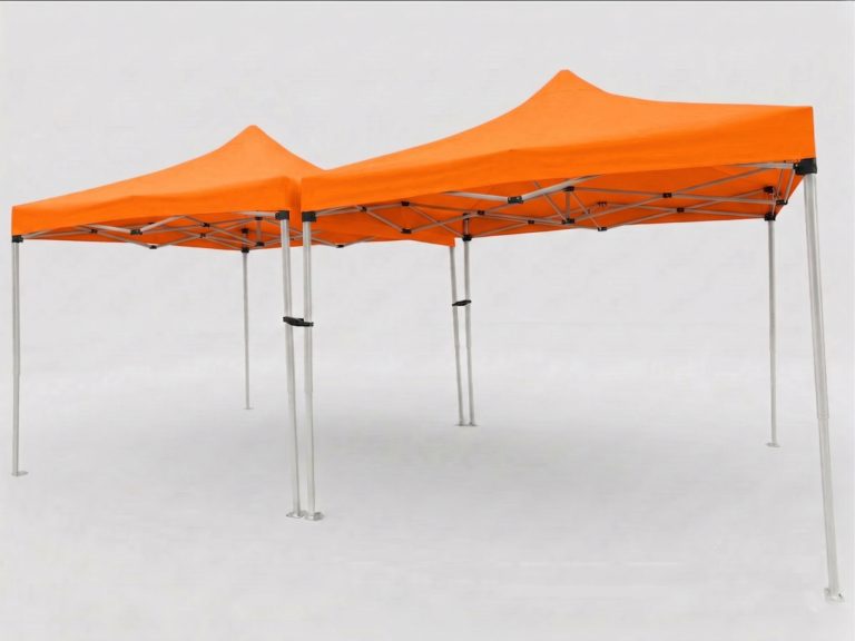 VDD Partytent Easy Up - Set van 2 (3x6 meter) - Met Regengoot - Oranje