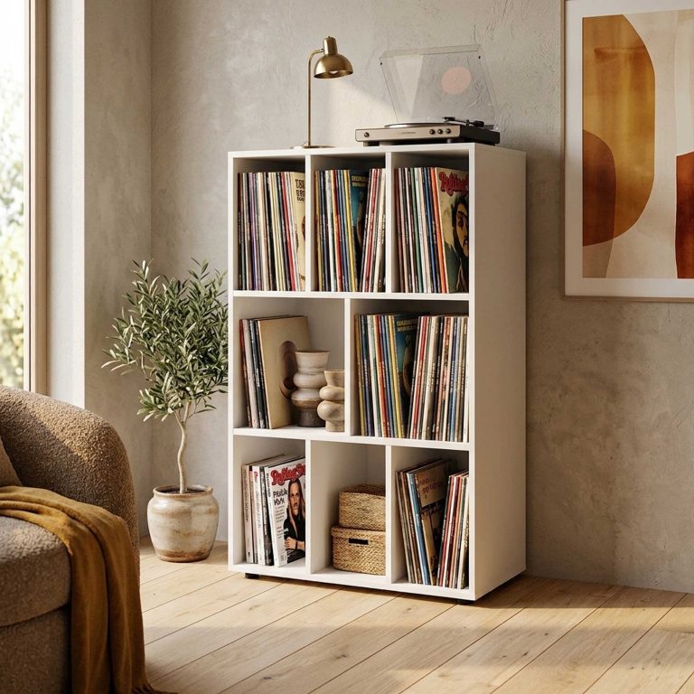 VDD Vinyl Opbergkast - Verrijdbaar - 70 x 60 x 40 cm - Bruin