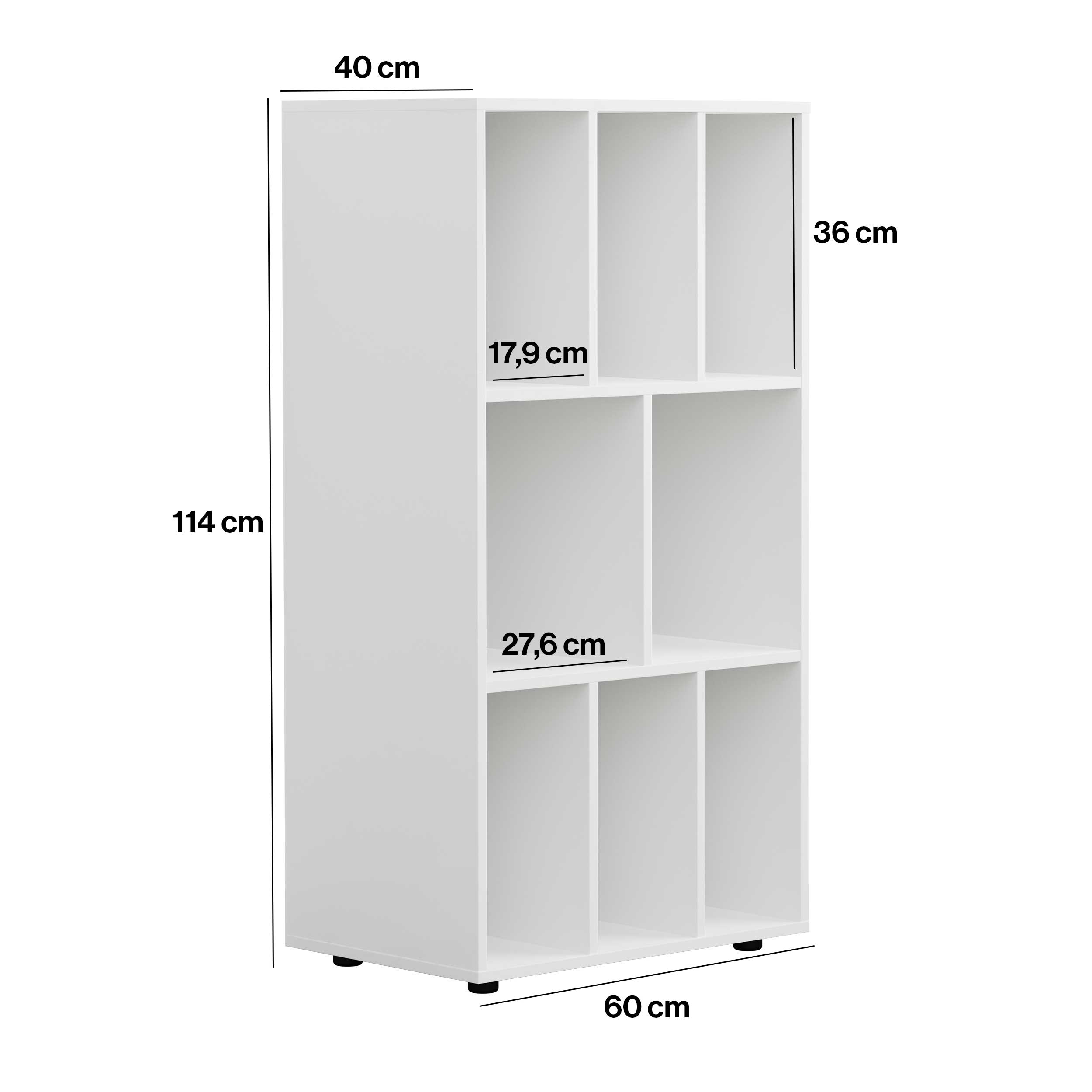 VDD Vinyl Opbergkast - Kast met 8 Vakken - 114 x 60 x 40 cm - Wit - Meubel-Plein VDD Vinyl Opbergkast - Kast met 8 Vakken - 114 x 60 x 40 cm - Wit - Meubel-Plein