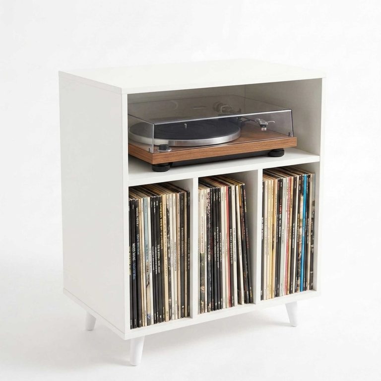 VDD Vinyl Opbergkast - 4 Vakken - 74,5 x 44,5 x 37 cm - Zwart