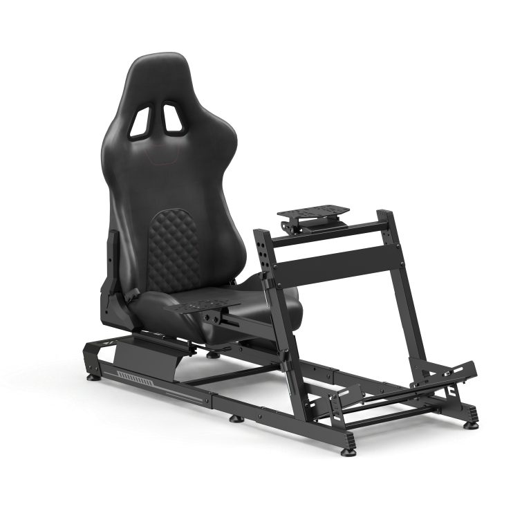 VDD Gaming On Sim Racing Cockpit met shifter houder – Black on Black