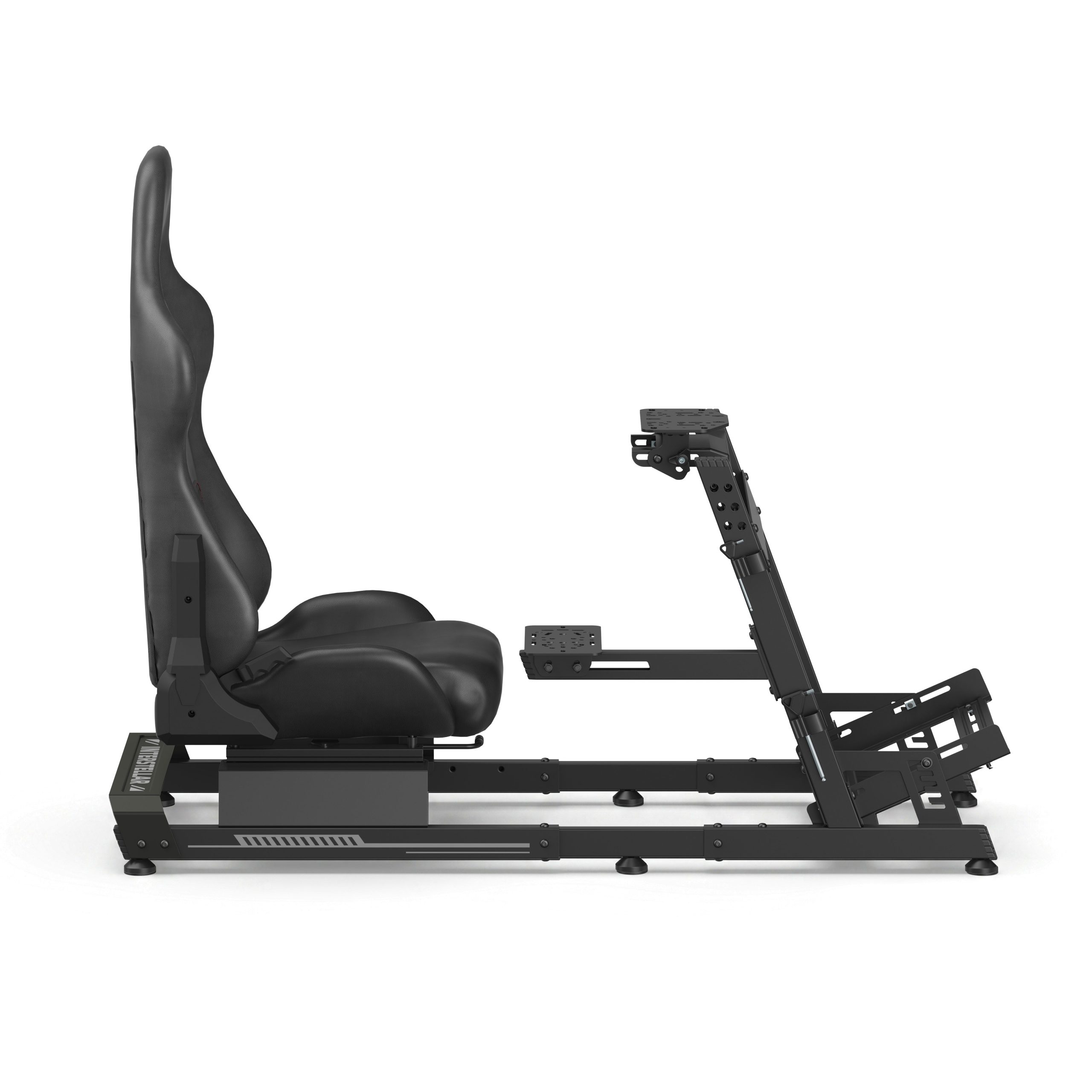 VDD Gaming On Sim Racing Cockpit met shifter houder – Black on Black - Meubel-Plein VDD Gaming On Sim Racing Cockpit met shifter houder – Black on Black - Meubel-Plein