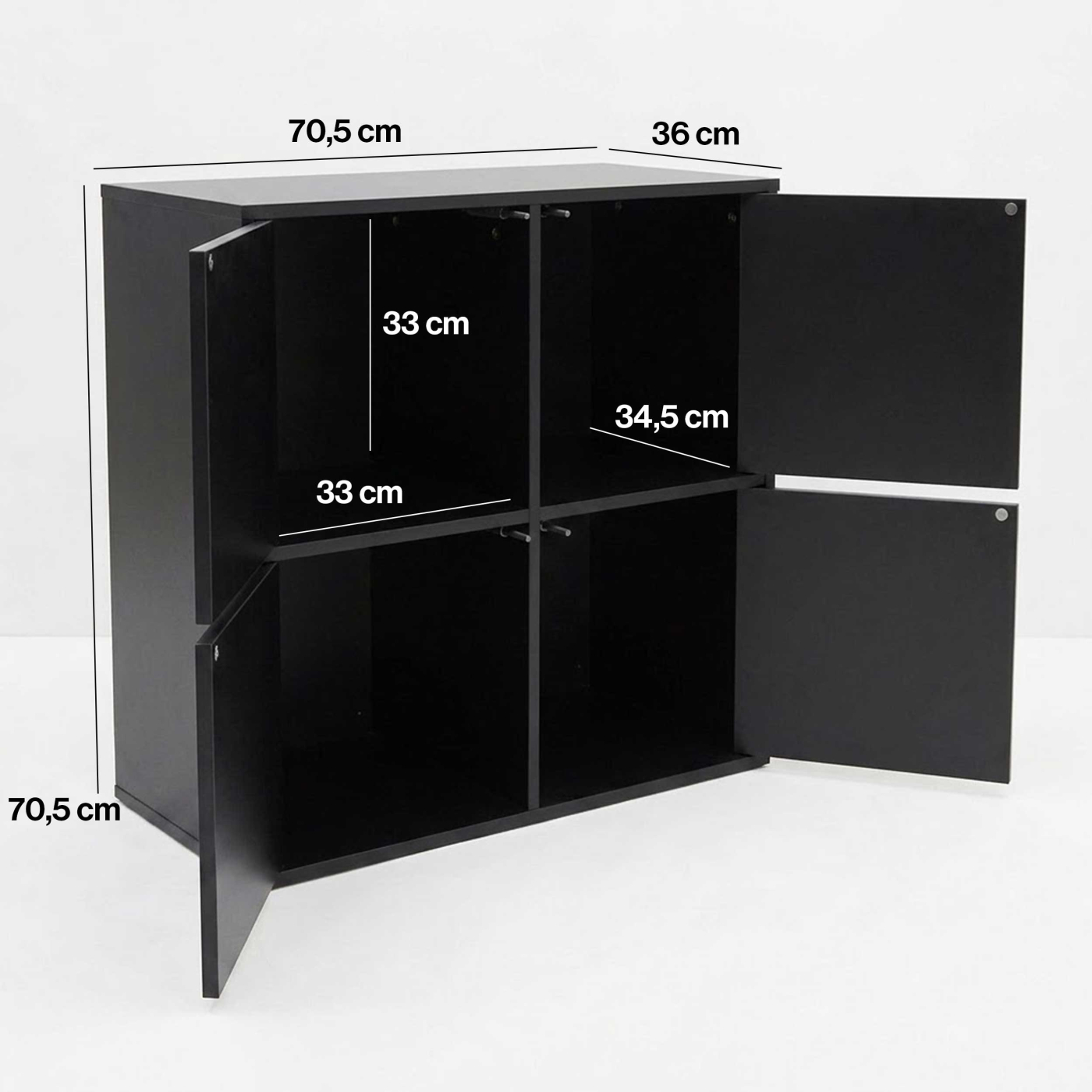 VDD - Vinyl kast - Opbergkast - LP Opslag - Vinyl opslagmeubel - Zwart - Meubel-Plein VDD - Vinyl kast - Opbergkast - LP Opslag - Vinyl opslagmeubel - Zwart - Meubel-Plein