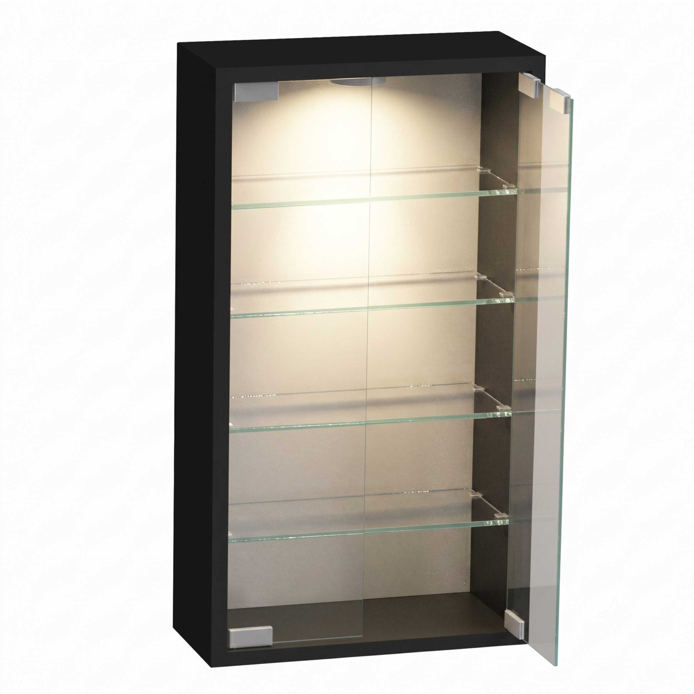 VDD – Vitrinekast – Vitrinekast met glas – Vitrinekast met led verlichting – Vitrinekastje – 40 x 12 x 60 cm - Zwart - Meubel-Plein VDD – Vitrinekast – Vitrinekast met glas – Vitrinekast met led verlichting – Vitrinekastje – 40 x 12 x 60 cm - Zwart - Meubel-Plein