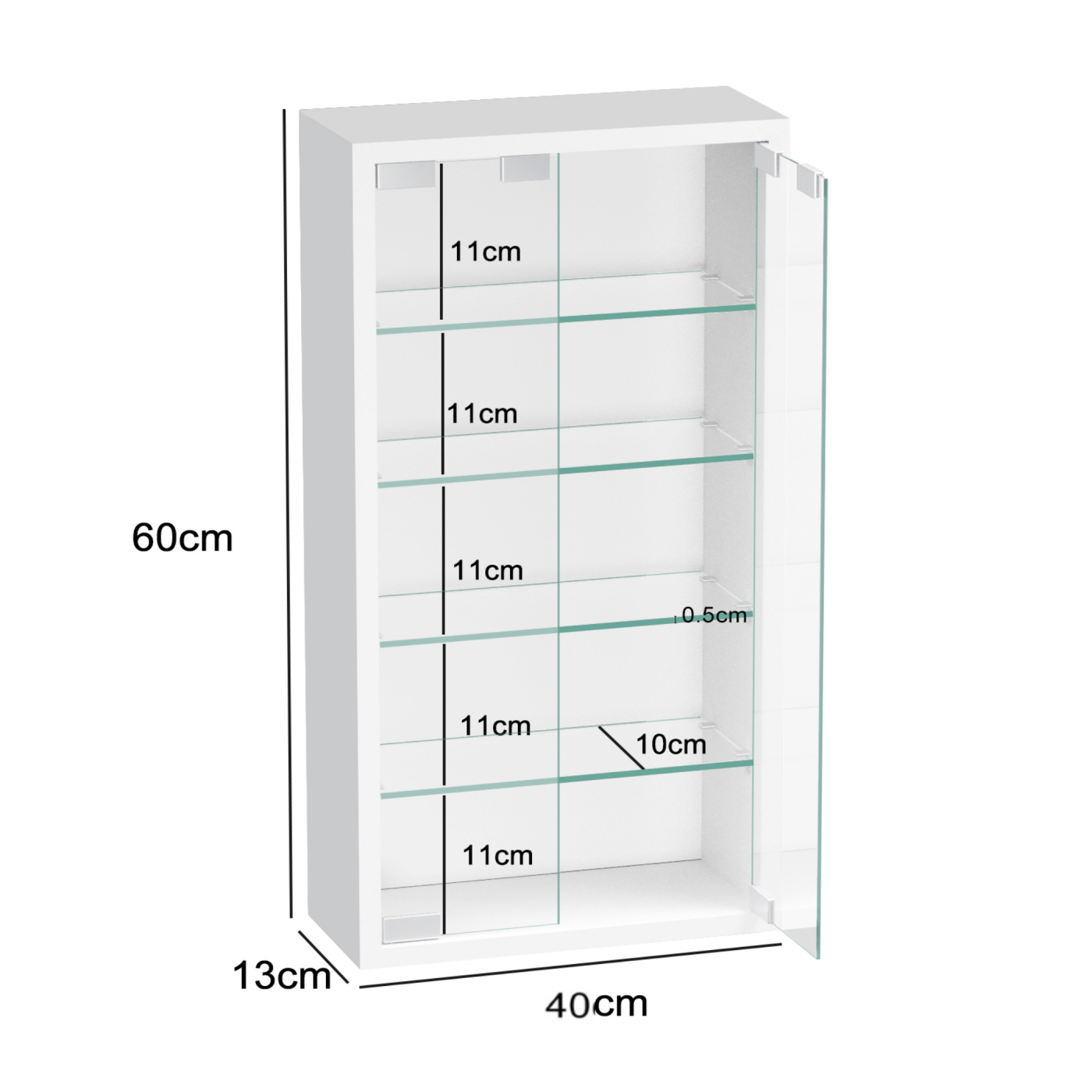 VDD – Vitrinekast – Vitrinekast met glas – Vitrinekast met led verlichting – Vitrinekastje – 40 x 12 x 60 cm - Wit - Meubel-Plein VDD – Vitrinekast – Vitrinekast met glas – Vitrinekast met led verlichting – Vitrinekastje – 40 x 12 x 60 cm - Wit - Meubel-Plein