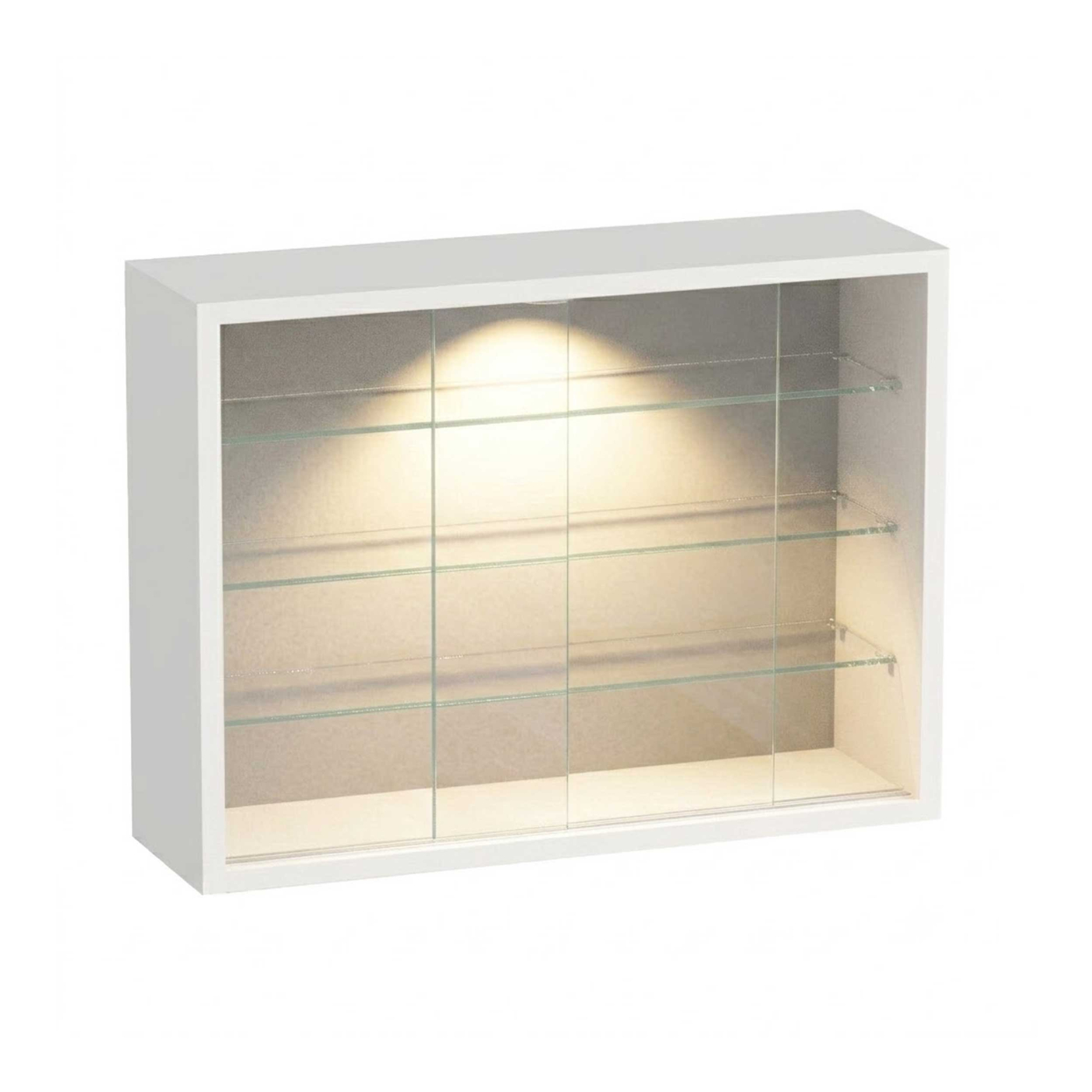 VDD – Vitrinekast – Vitrinekast met glas – Vitrinekast met led verlichting – Vitrinekastje - 50 x 12 x 40 cm - Wit